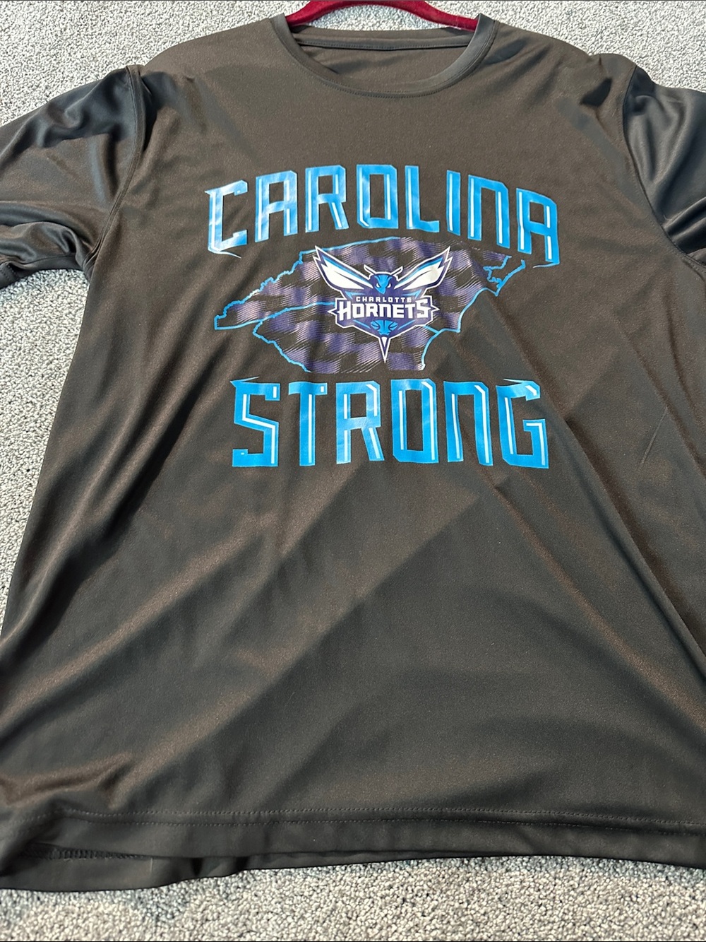 Charlotte Hornets 'Carolina Strong' Black Tee Dry Fit